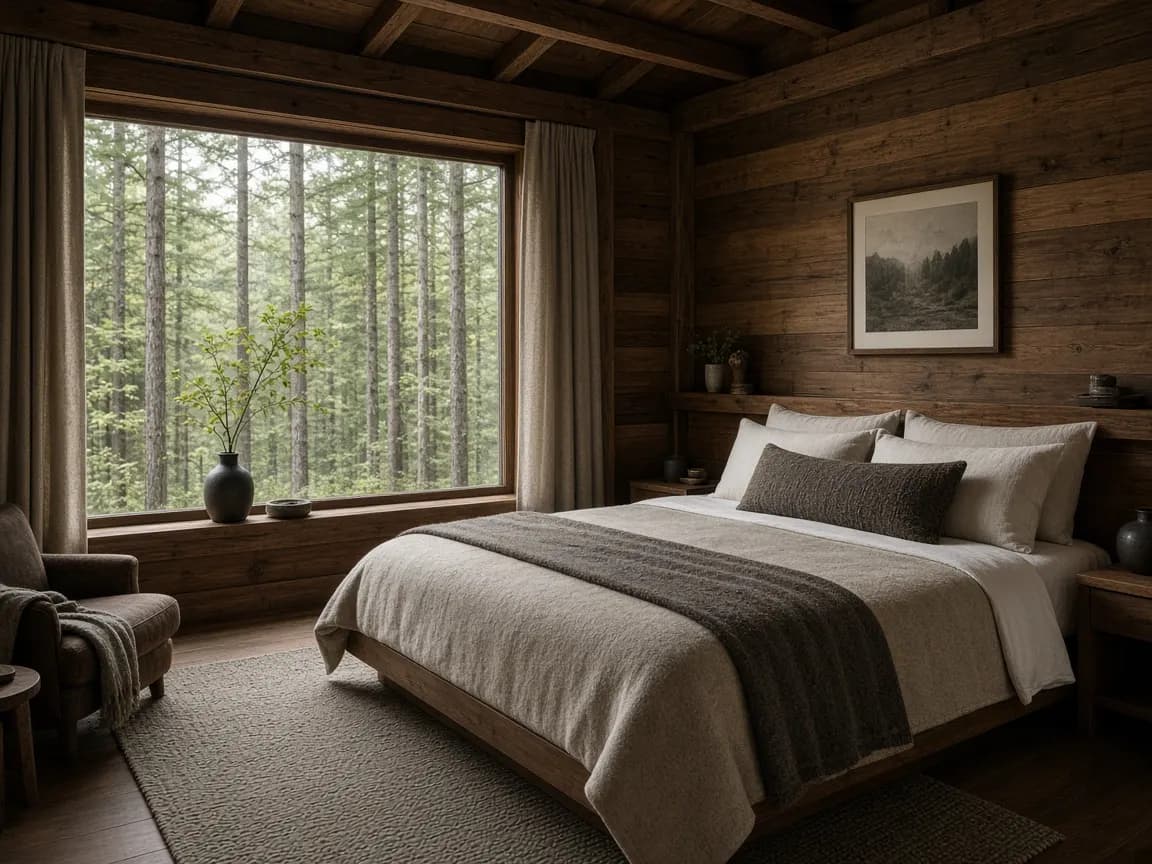Habitación-cabaña con vista al bosque en Estancia Lauquen